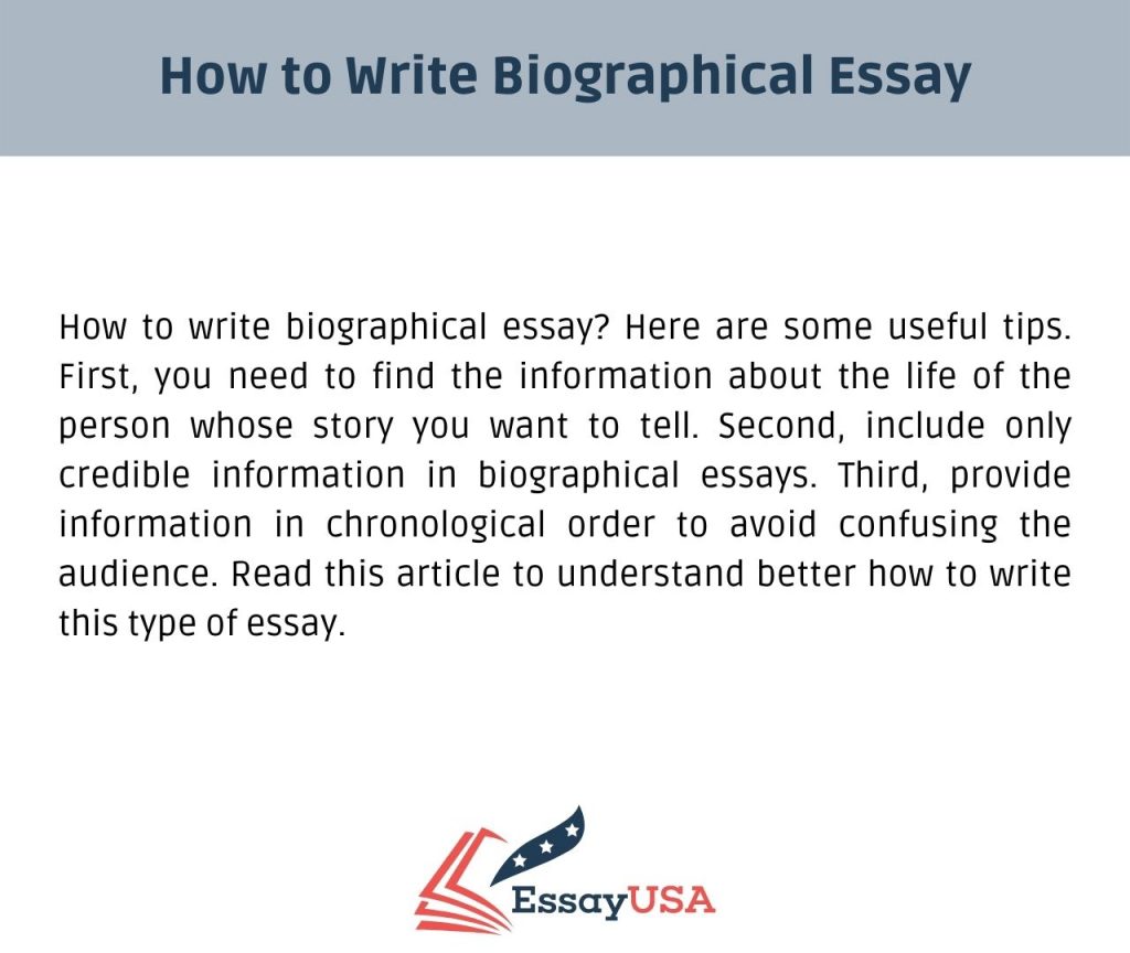 biographical essay type