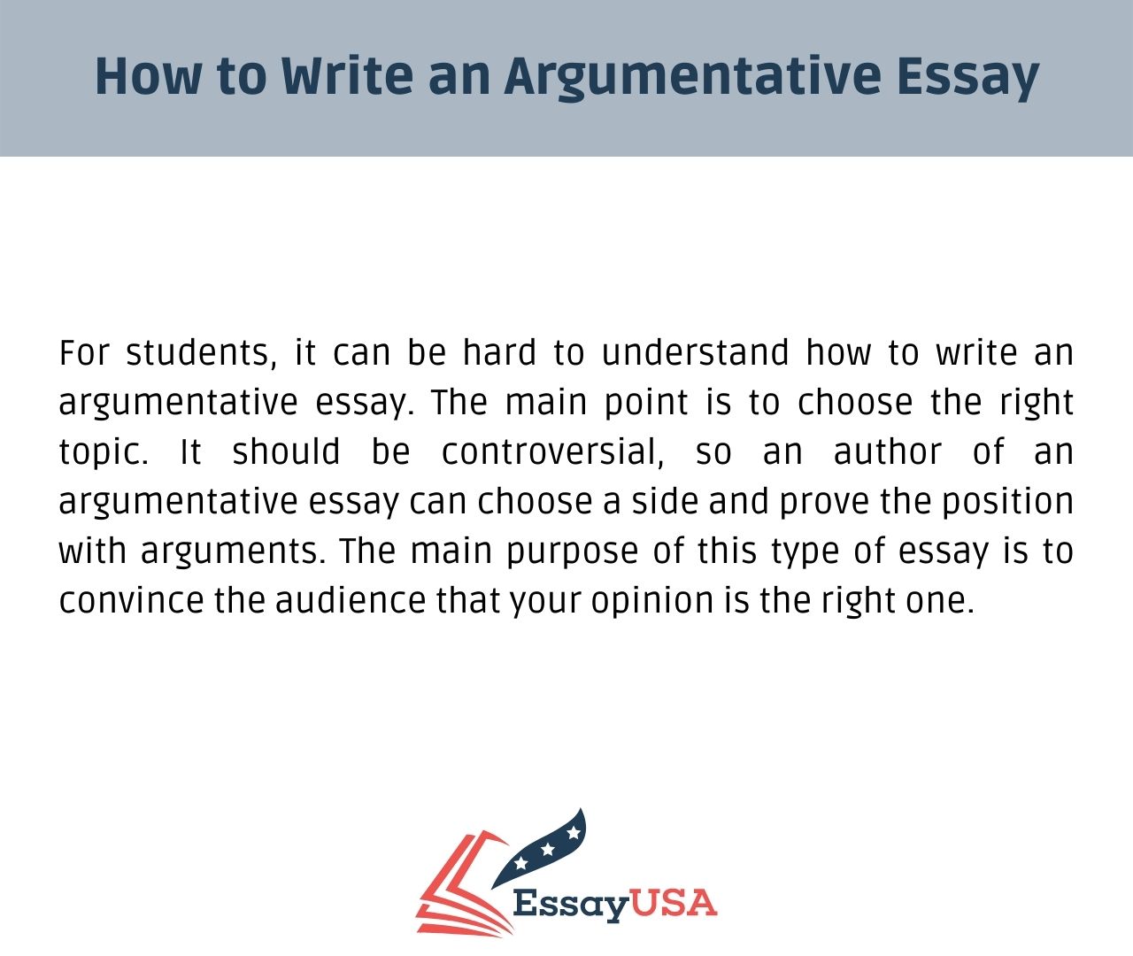 write an argumentative essay of your choice